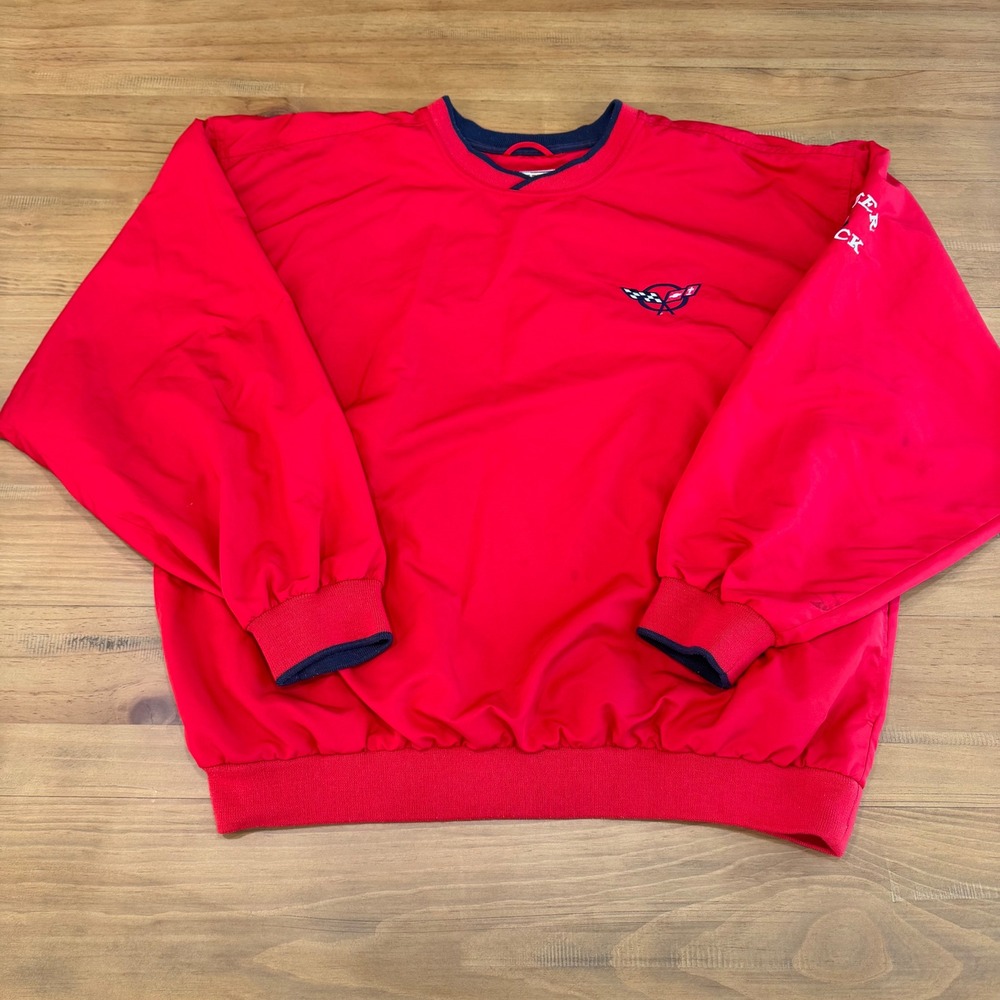 Cutter & Buck Corvette Red Windshirt Pullover Mens XL ClimaGuard V-Neck Jacket